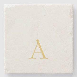 Gold & Pastel Colour Monogram Professional Initial Stone Coaster