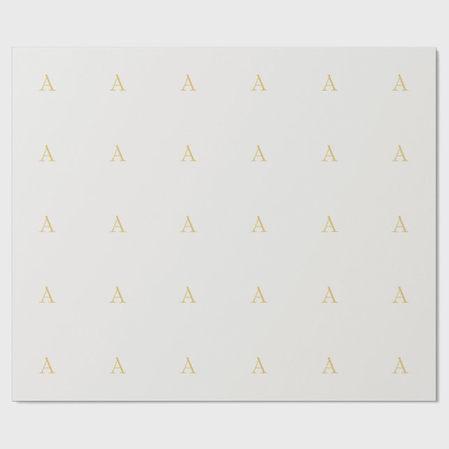 Gold & Pastel Colour Monogram Professional Initial Wrapping Paper (Flat)