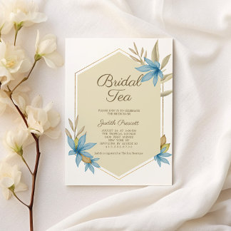 Gold pastel floral bridal tea party Bridal Shower Invitation