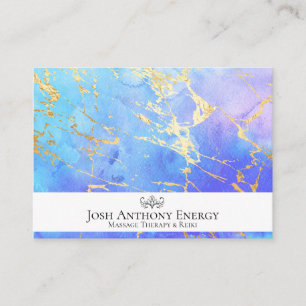 *~* Gold Pastel Nebula Galaxy Universe Aqua AP3 Bu Business Card