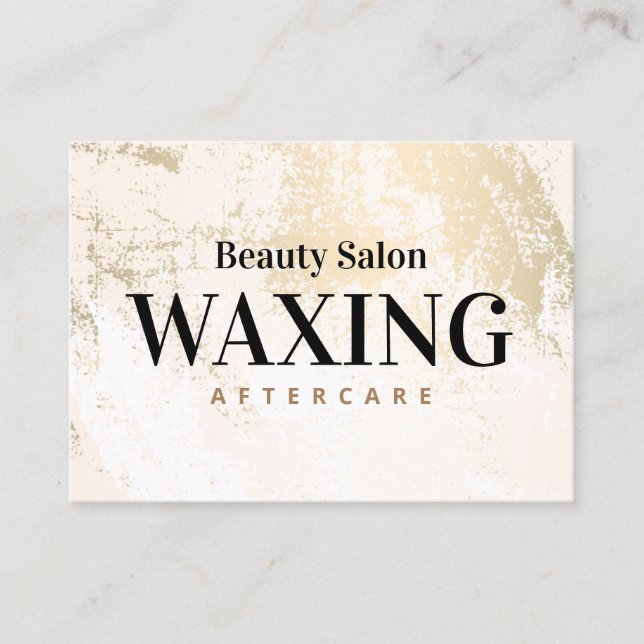 Gold Pastel Waxing Aftercare Business Card (Front)