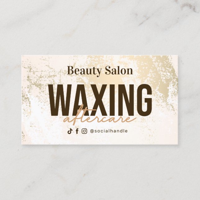 Gold Pastel Waxing Aftercare Business Card (Front)