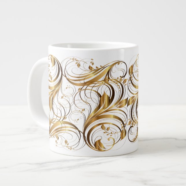 Gold Pattern 1A Mug (Front Left)
