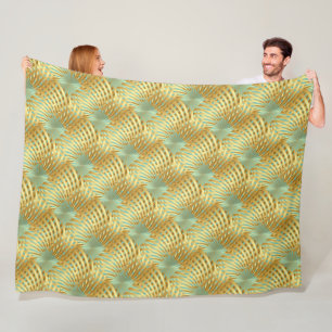 Gold Pattern on Any Colour Fleece Blanket