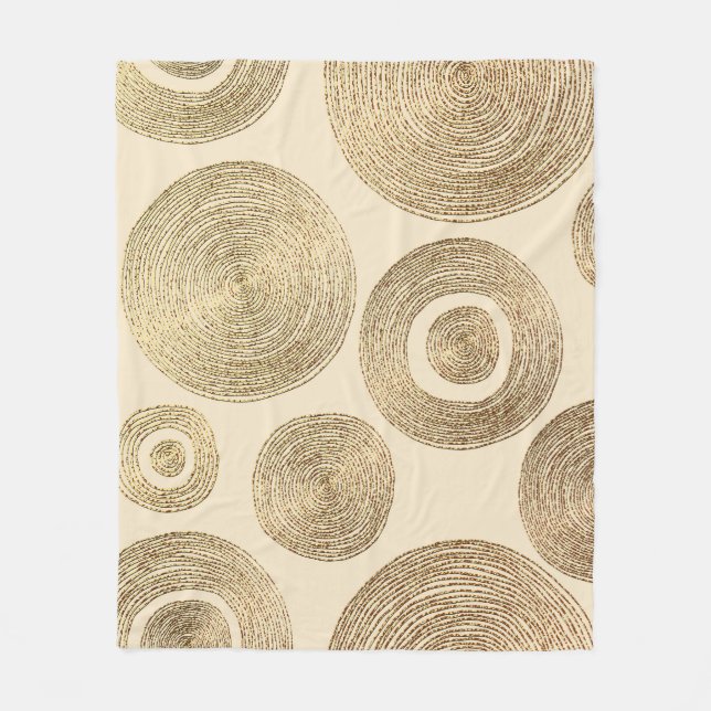 Gold pattern: shiny abstract luxury design fleece blanket (Front)