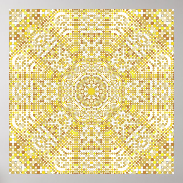 Gold pattern texture with golden mosaics in the By Poster (Front)