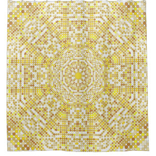 Gold pattern texture with golden mosaics in the By Shower Curtain