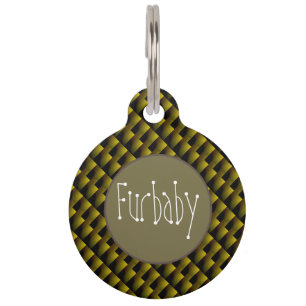 Gold Patterned Pet Tag