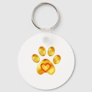 Gold Paw Key Ring