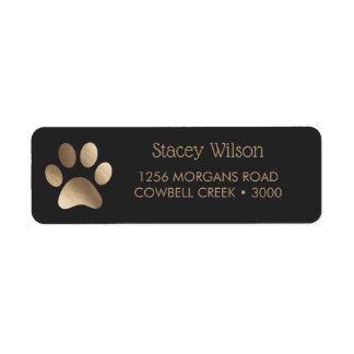 Gold Paw Print Logo On Deep Charcoal