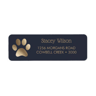Gold Paw Print Logo On Rich Navy Blue