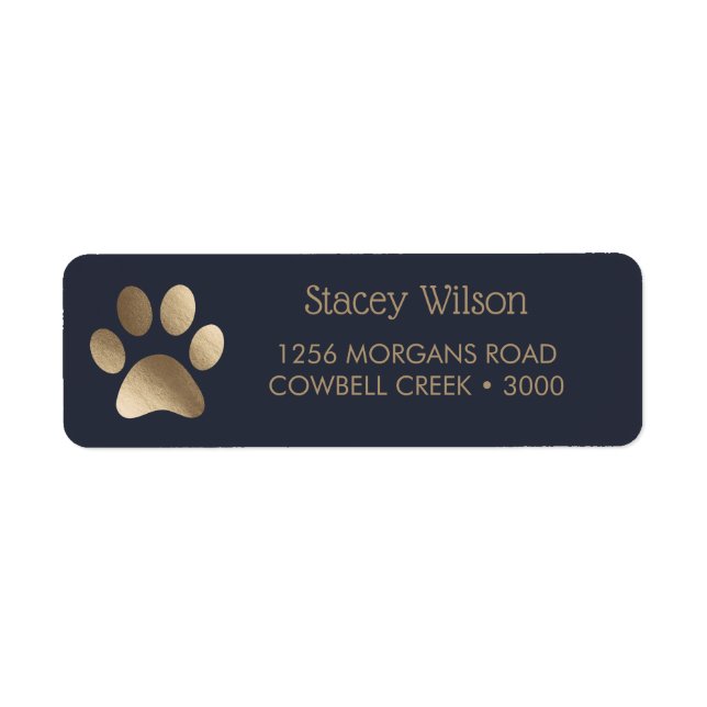 Gold Paw Print Logo On Rich Navy Blue (Front)