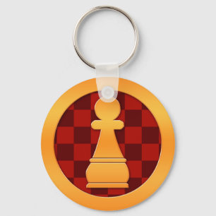Gold Pawn Chess Piece Key Ring