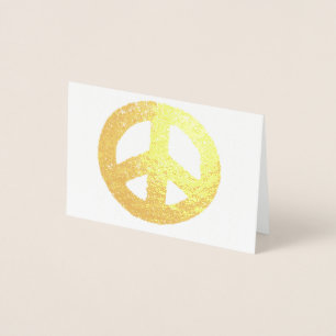 Gold Peace Symbol Foil Card
