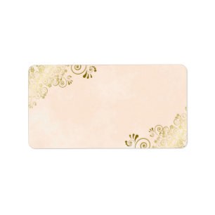 Gold & Peach Blank Labels for DIY Home Printing