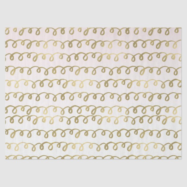 Gold Peach Squiggle Tissue Paper (Front)