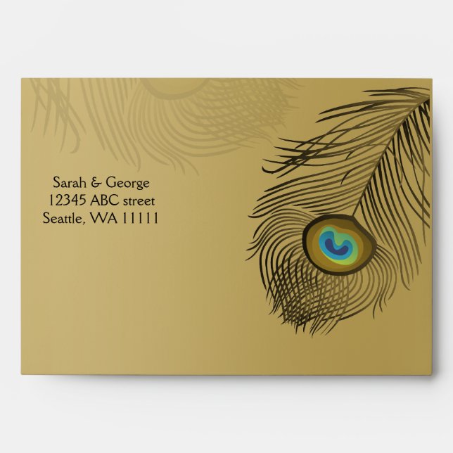 gold peacock envelopes (Front)