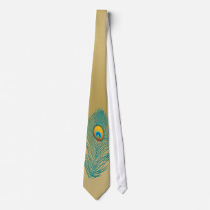 gold peacock plume necktie
