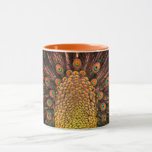 Gold Peacock tail Mug