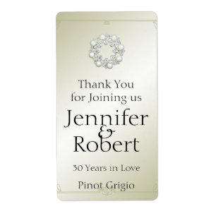 Gold Pearl 30th Anniversary Wine Label