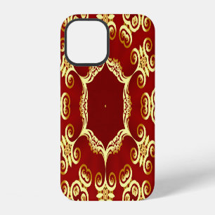 Gold pearl: decorative frame illustration. iPhone 12 case