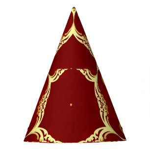 Gold pearl: decorative frame illustration. party hat
