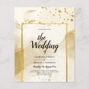 Gold Pearl WEDDING Alcohol INK Abstract LeahG Flyer