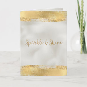 Gold Pearl White Sparkle  Card