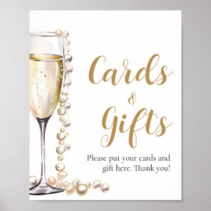 Gold Pearls and Prosecco Champagne Cards And Gifts Poster