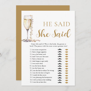 Gold Pearls and Prosecco He Said, She Said Game Invitation