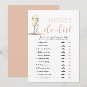 Gold Pearls and Prosecco Honey Do List Bridal Game Invitation