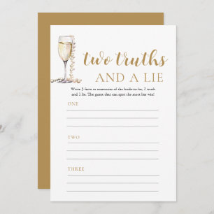 Gold Pearls and Prosecco Two Truths and a Lie Game Invitation