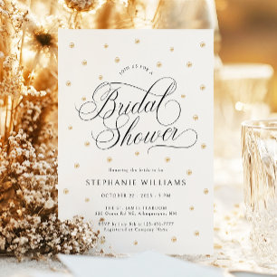 Gold Pearls Bridal Shower Invitation