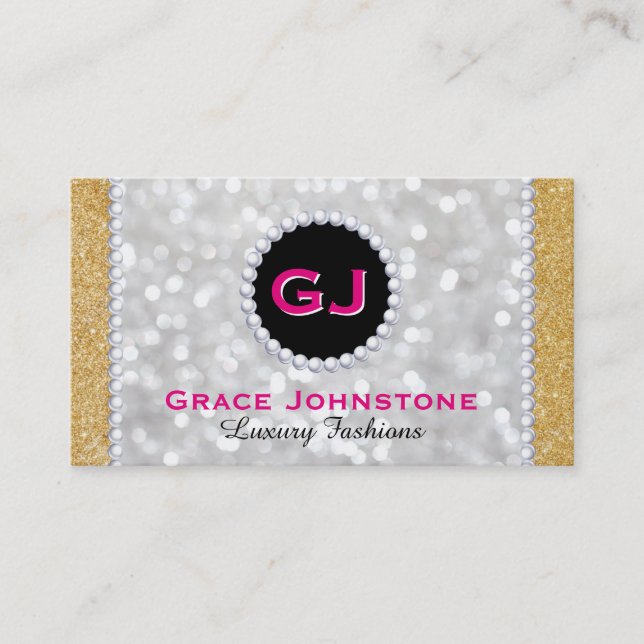 Gold & Pearls Business Card (Front)