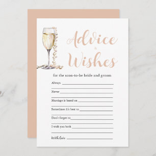 Gold Pearls & Prosecco Advice and Wishes Game Card