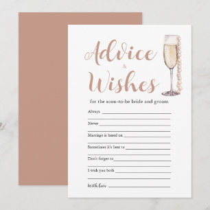 Gold Pearls & Prosecco Advice and Wishes Game Card