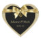 Gold Pearls Ribbon on Black Heart
