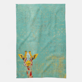 Gold Peeking Giraffe Towel