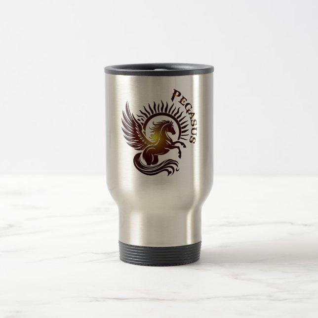 Gold Pegasus2 Tumbler Travel Mug (Center)