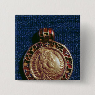 Gold pendant in the form of a coin 15 cm square badge