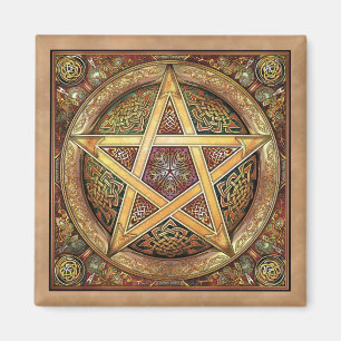 Gold Pentacle Square Magnet