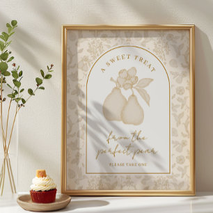 Gold Perfect Pear Bridal Shower Favor Sign