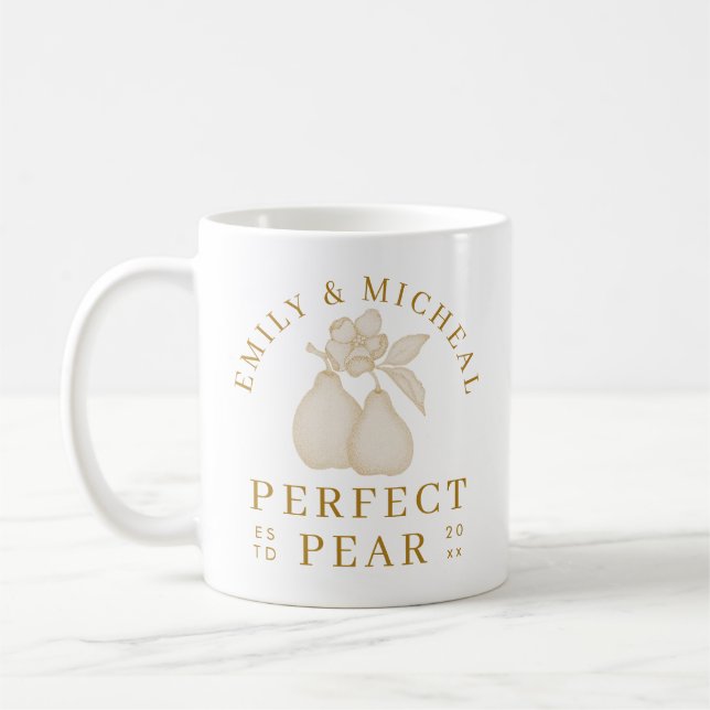 Gold Perfect Pear Bridal Shower Mug (Left)