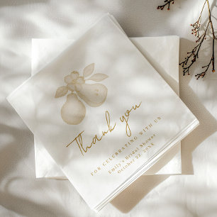 Gold Perfect Pear Bridal Shower Thank You Napkin