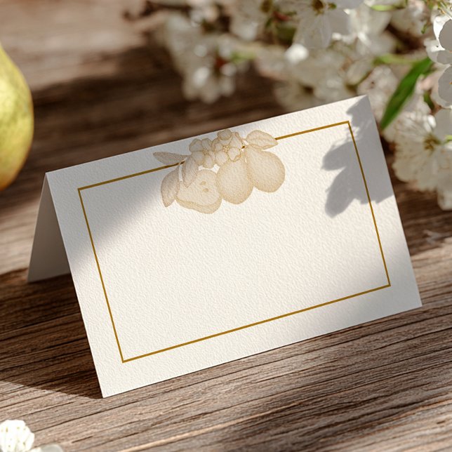 Gold Perfect Pear Flat Place Card (Table Place Card)