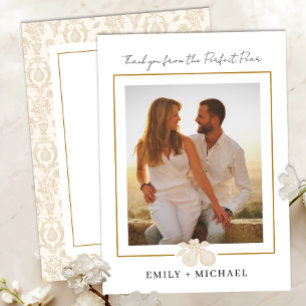 Gold Perfect Pear Photo Thank You Card