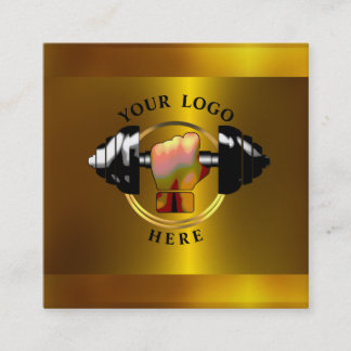 Gold Personal Trainer Social Media Business Card