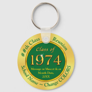 Gold Personalised Class of 1970 Reunion Gift Ideas Key Ring