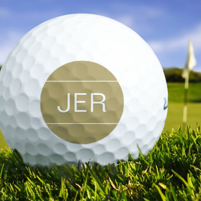 Gold Personalised Golfer Monogrammed Initial Cool Golf Balls (Gold Personalized Golfer Monogrammed Initial Cool Golf Balls)