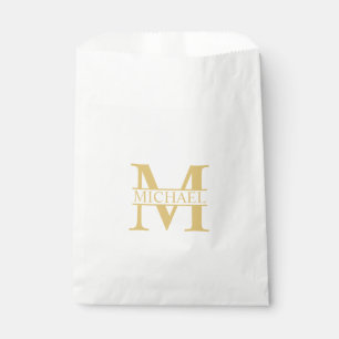 Gold Personalised Monogram and Name Favour Bags